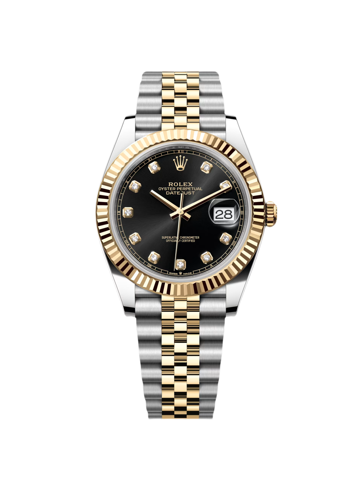 Rolex Datejust 41mm 126333 Black Diamond Jubilee Steel and Yellow Gold Men's Watch