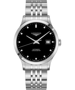Longines Men's L2.821.4.57.6 Record Diamond Stainless Steel Watch