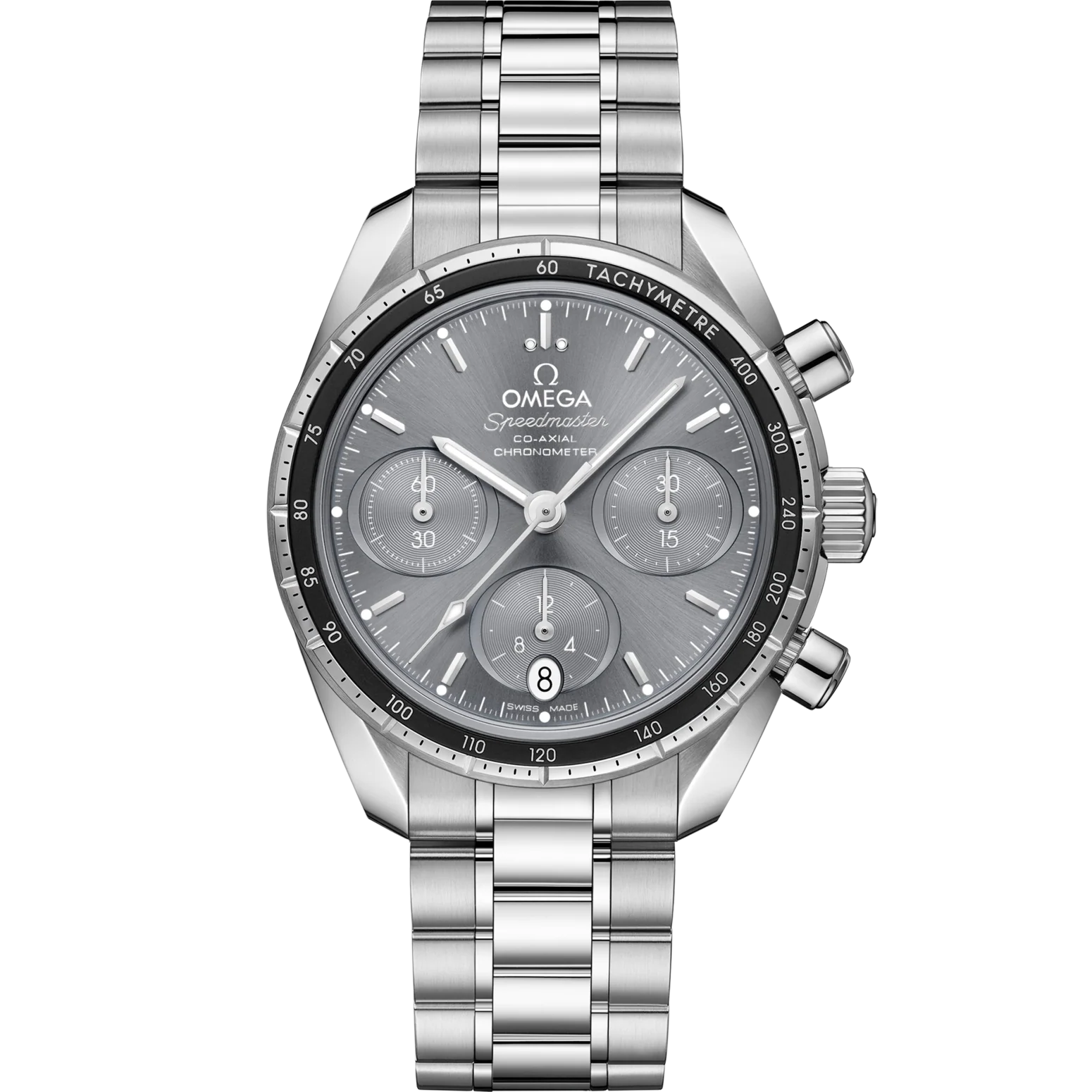 Omega Speedmaster 38 Grey Dia 38mm l Stainless Steel Bracelet 324.30.38.50.06.001