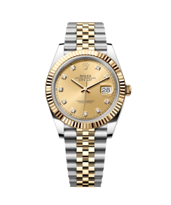 Alternative view of Rolex  Datejust 41mm Two-Tone Yellow Gold Fluted Bezel Champagne Diamond Dial Oyster - 126333