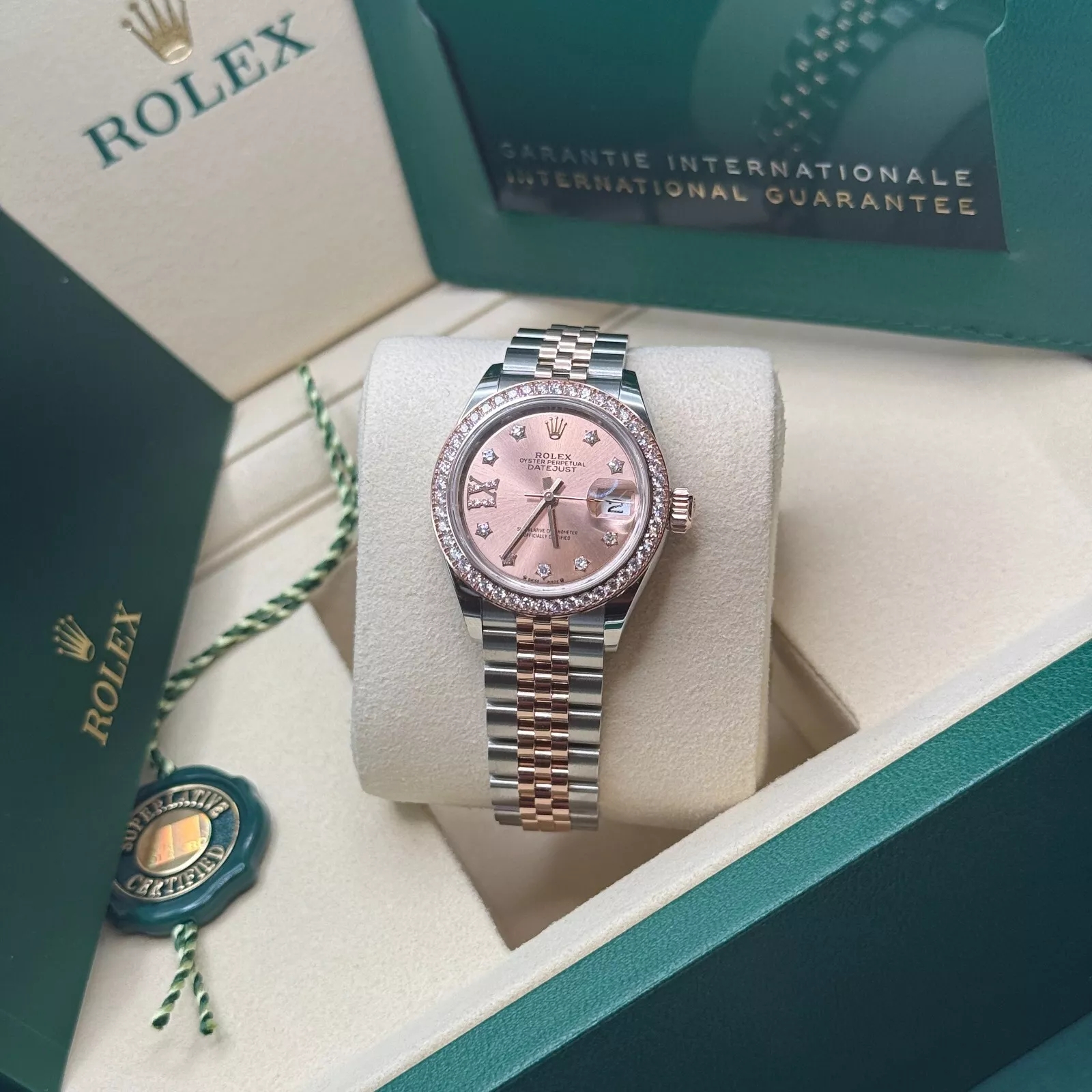 Rolex Lady-Datejust 28mm 279381RBR Rose Diamond Dial Oyster Bracelet - Image 9