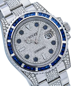 Alternative view of Rolex Submariner Date 116610 40MM Silver Diamond Dial With Stainless Steel Bracelet