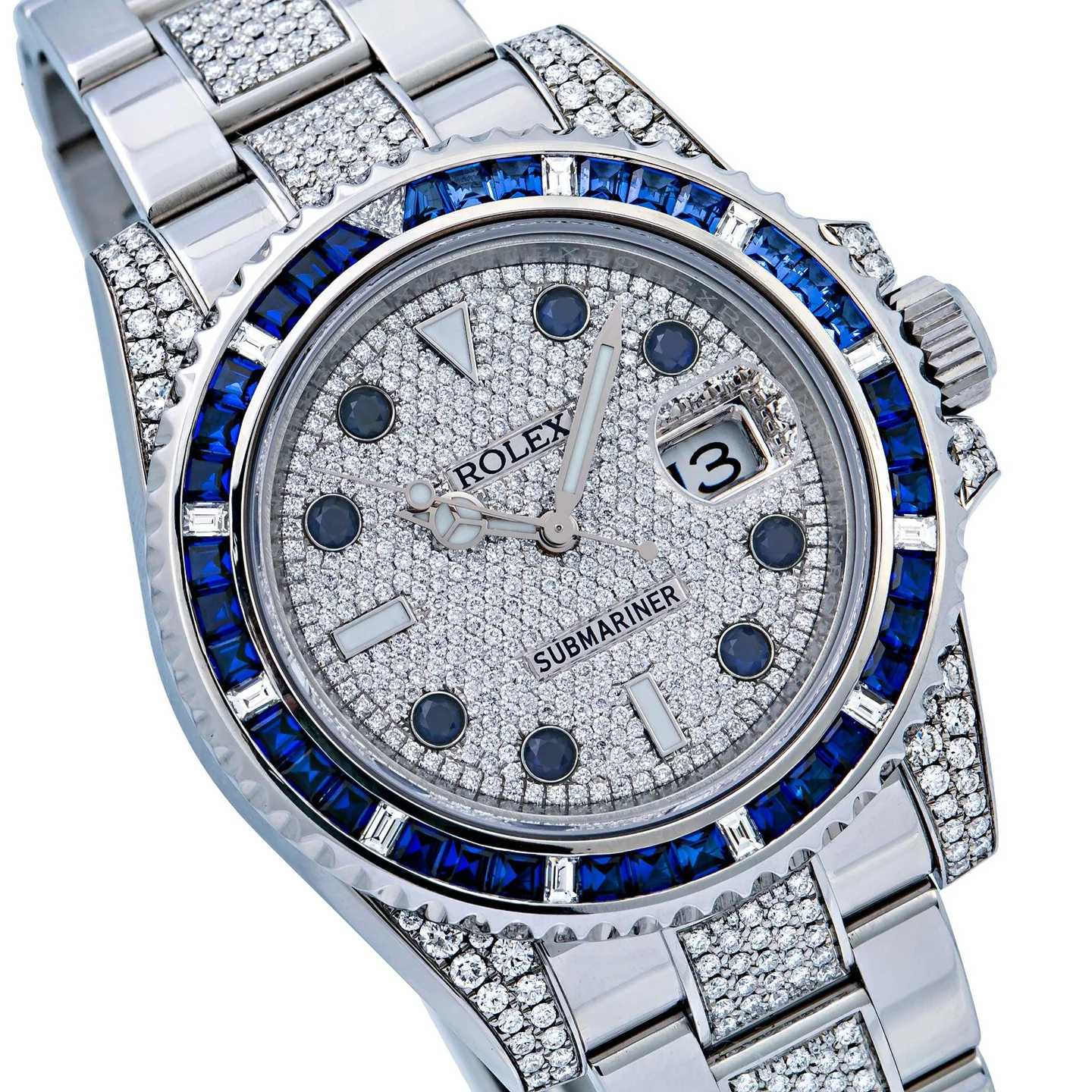 Rolex Submariner Date 116610 40MM Silver Diamond Dial With Stainless Steel Bracelet - Image 2