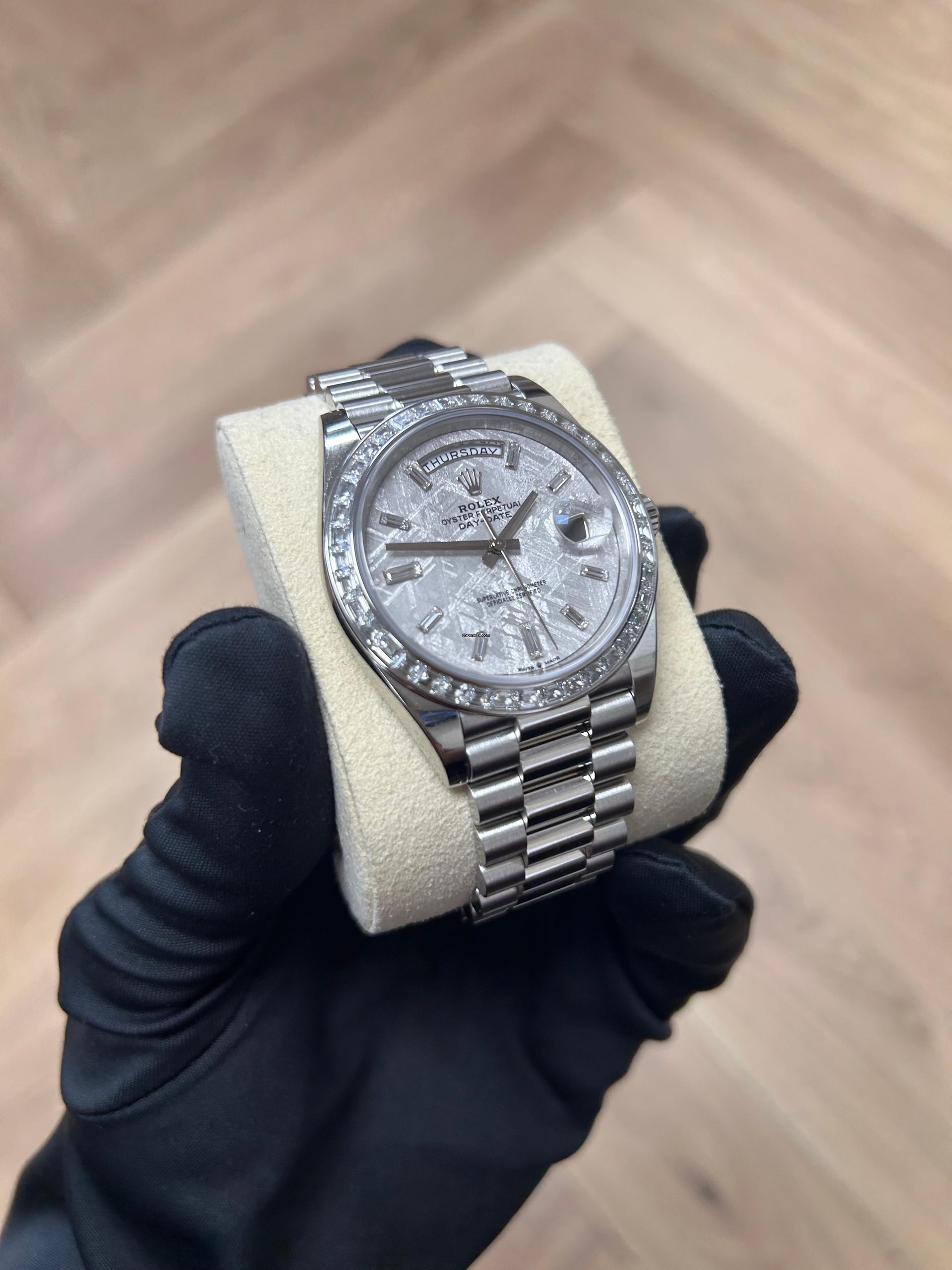 Rolex Day-Date 40mm 228396TBR-0027 Meteoriate Baguette Diamond Dial and Bezel Watch - Image 3