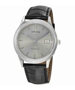 Longines Men's L48744722 Flagship Black Leather Watch
