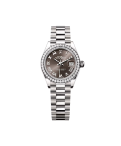 Rolex Lady-Datejust 28mm 279139RBR-0010 Dark Grey Dial White Gold Bracelet