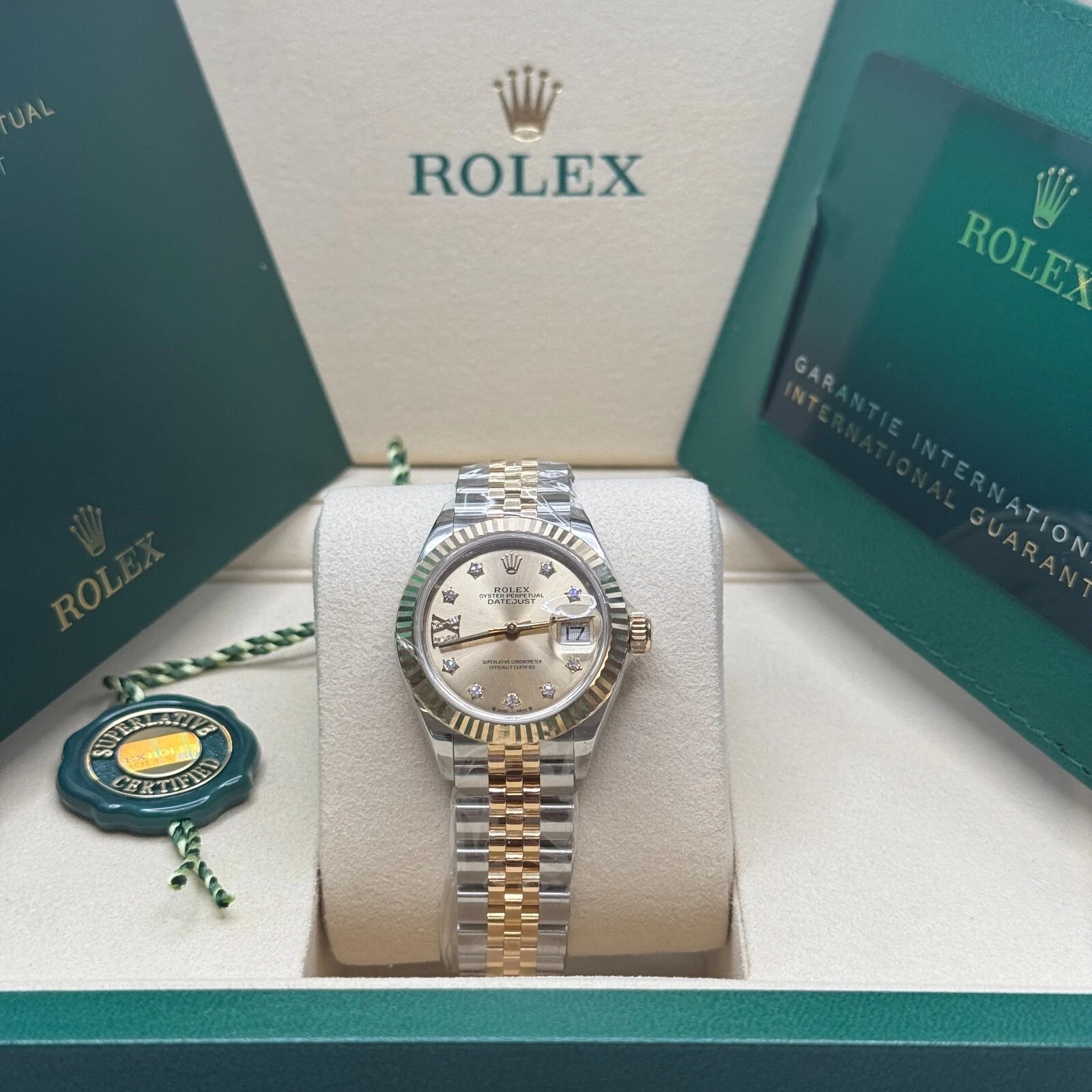 Rolex Lady-Datejust 28mm 279173 Champagne Diamond Dial Oyster Bracelet - Image 3