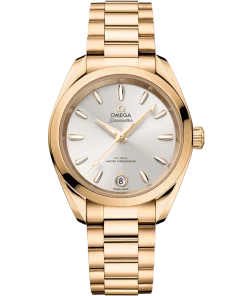 Omega Seamaster Aqua Terra Shades 34 mm Silver Dial Moonshine™ 18k Yellow Gold Bracelet 220.50.34.20.02.001