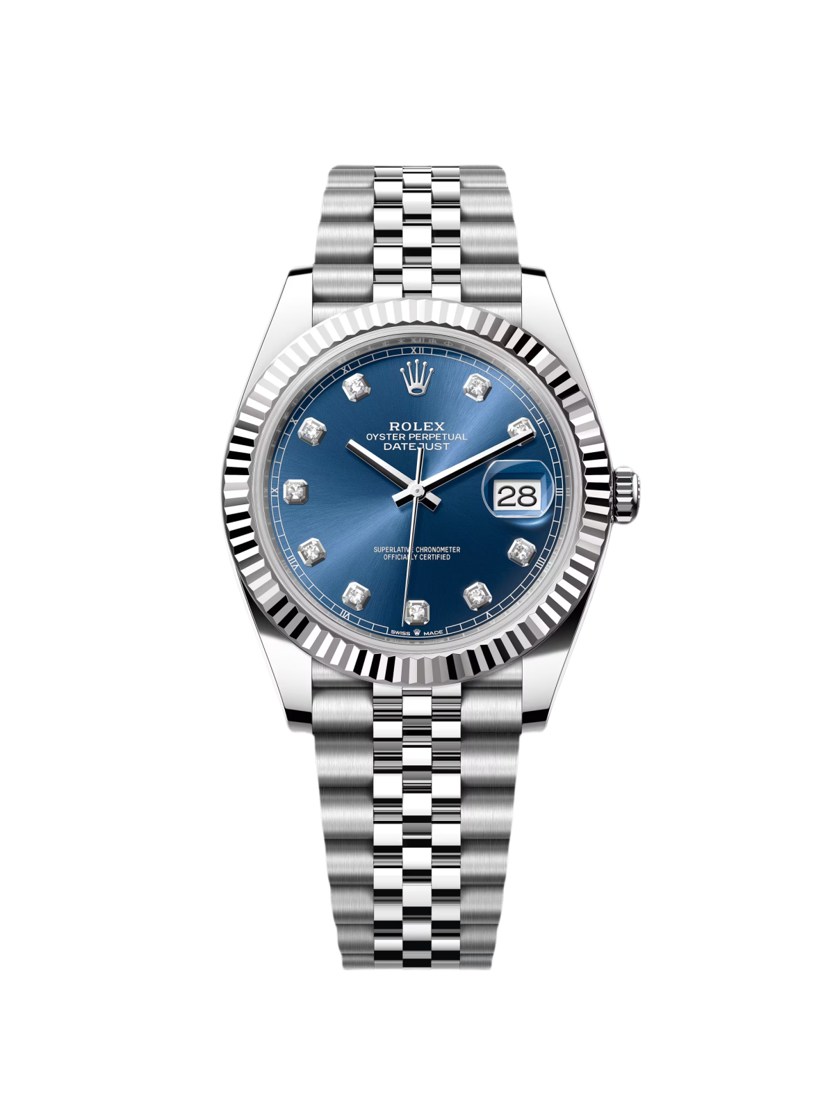 Rolex Datejust 41mm 126334 Blue Diamond Oyster Stainless Steel Mens Watch - Image 2