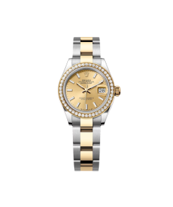 Alternative view of Rolex Lady-Datejust 28mm 279383RBR Champagne Dial Yellow Rolesor Oyster Bracelet