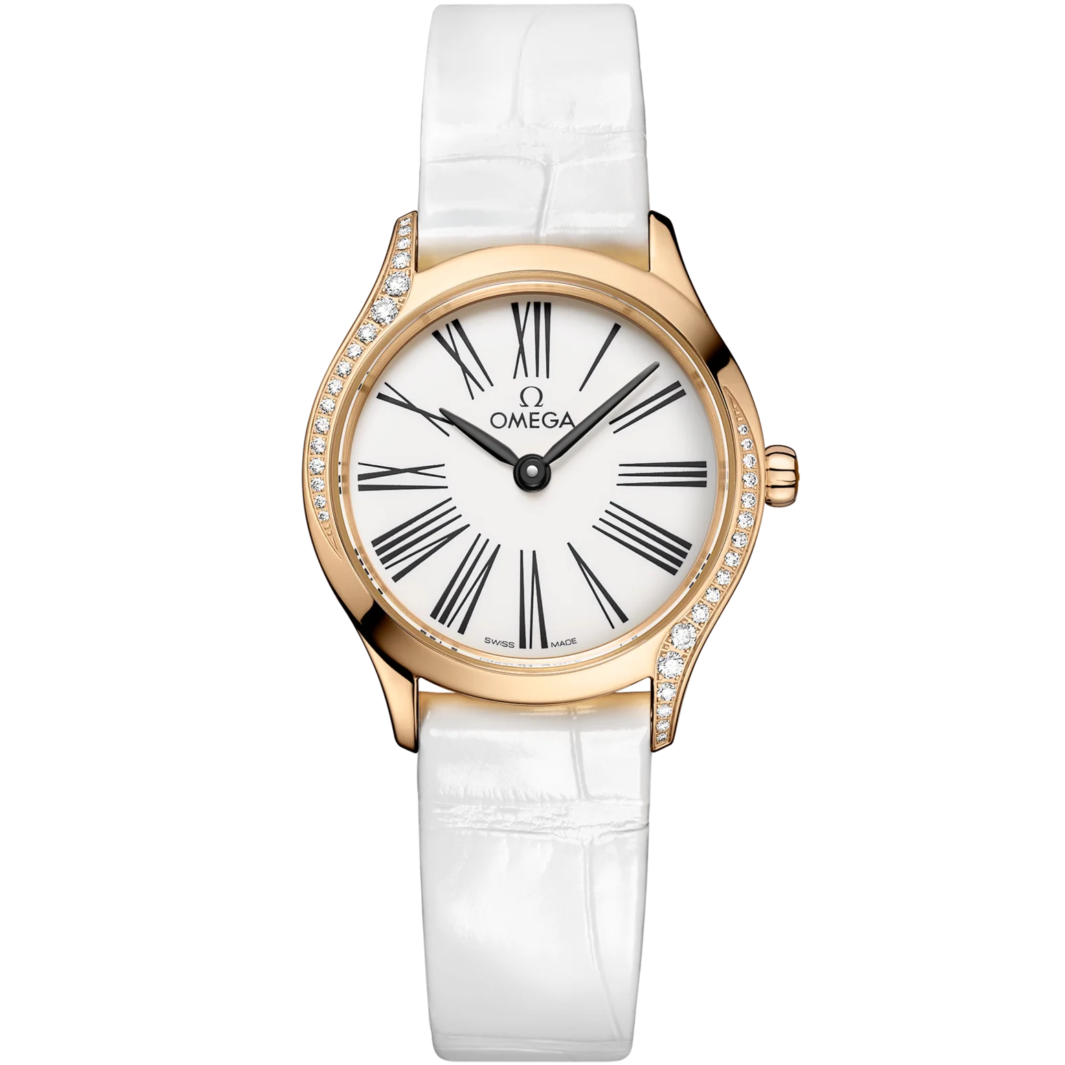 Omega De Ville Mini Trésor 26mm White Dial with Diamonds Moonshine™ 18k Rose Gold Strap 428.58.26.60.04.001