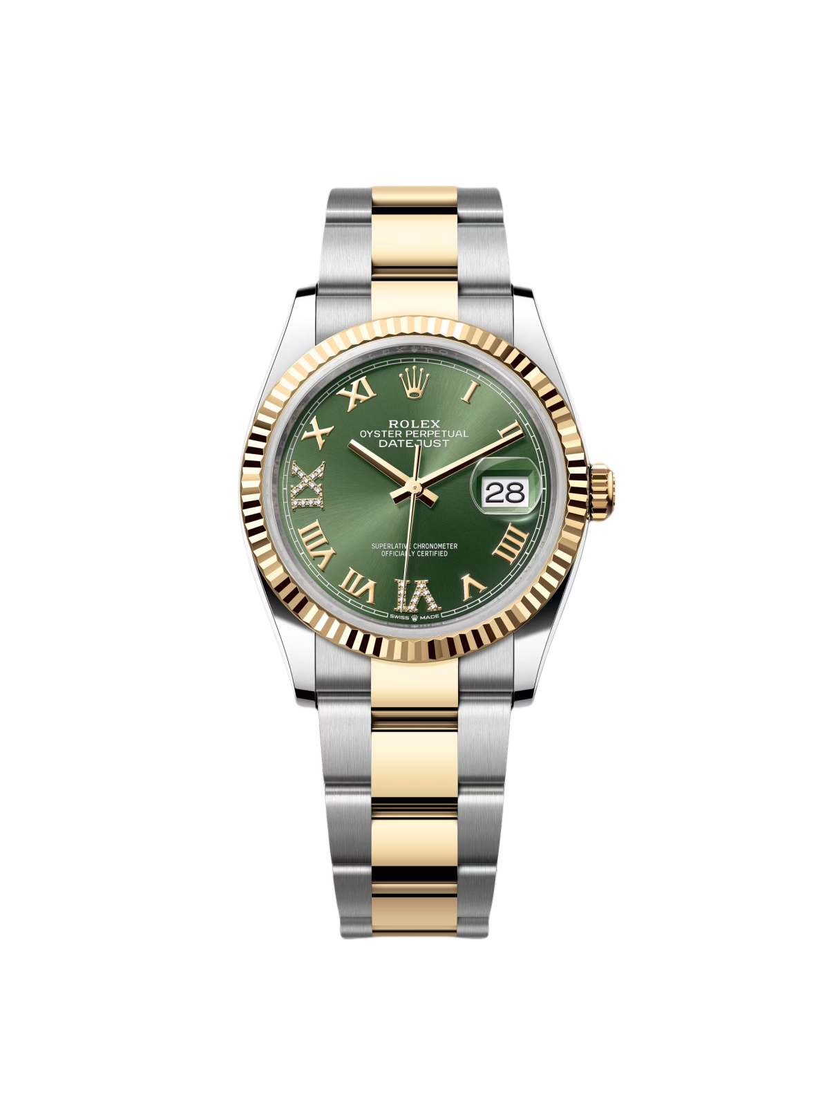 Rolex Datejust 36mm 126233 Olive-green Roman Diamond Dial Two-Tone Jubilee Bracelet - Image 2