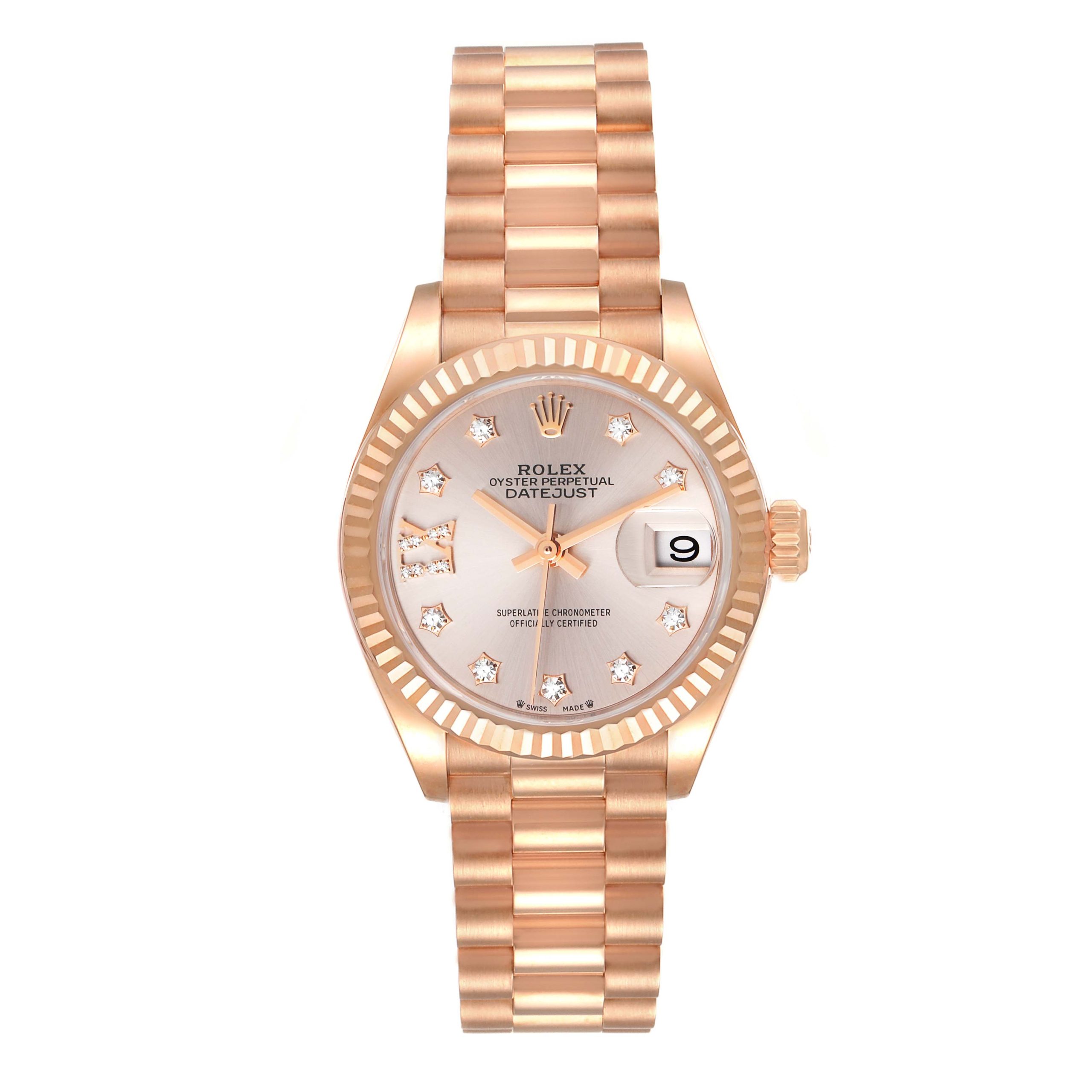 Rolex Lady-Datejust 28mm 279175 Rose Dial President Everose Gold - Image 3
