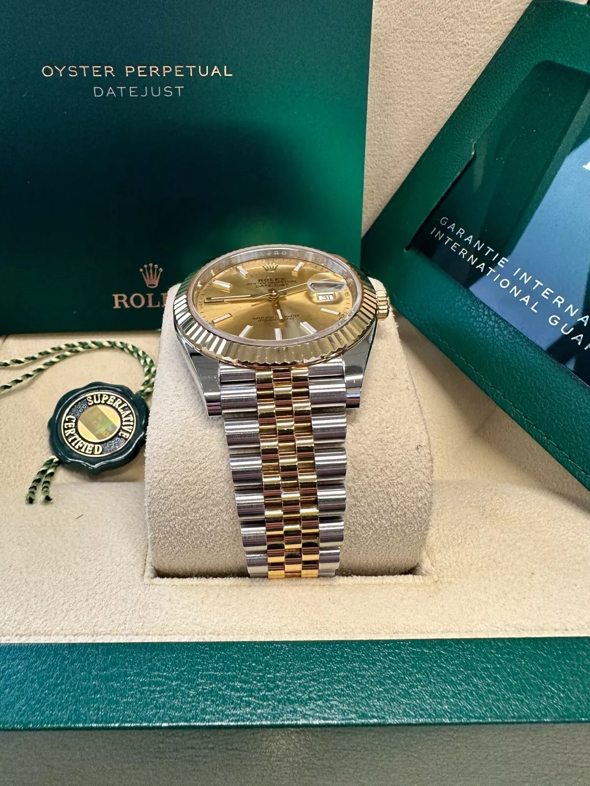 Rolex Datejust 41mm 126333 Champagne Index Jubilee Steel and Yellow Gold Mens Watch - Image 6