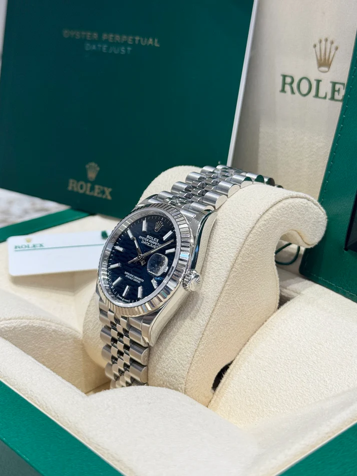 Rolex Datejust 36mm 126234 Blue Fluted Motif Dial Jubilee Bracelet - Image 5