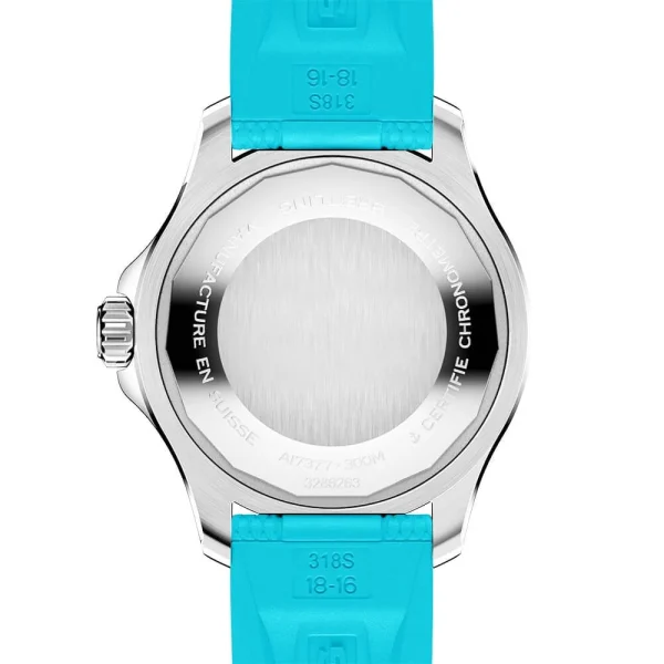 ??Free Shipping????Free Shipping??BREITLINGSuperocean 36mm Turquoise Dial Ladies Automatic Strap Watch