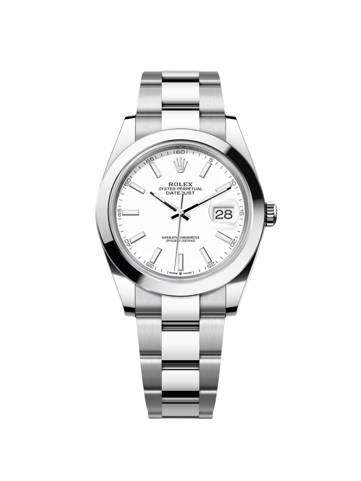 Rolex Datejust 41mm 126300 White Index Oyster Stainless Steel Watch