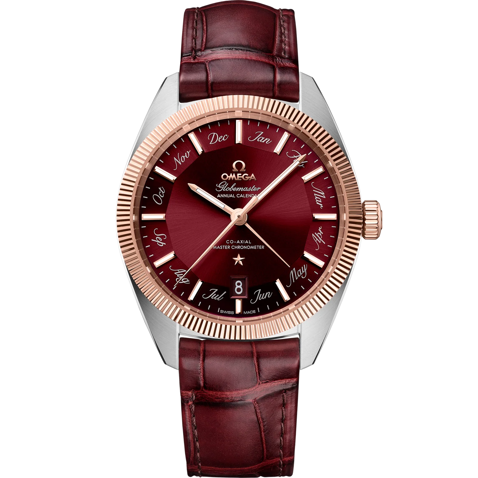 Omega Constellation Globemaster 41mm Green Dial Stainless Steel ‑ Sedna™ 18k Rose Gold Strap 130.23.41.22.11.001