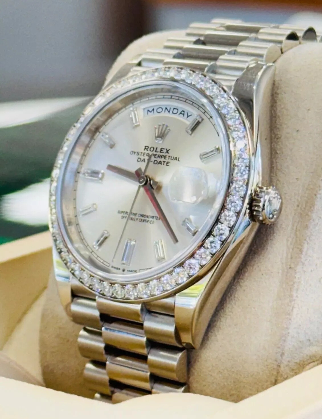 Rolex Day-Date 40mm 228349RBR-0001 Silver Dial President Bracelet - Image 4