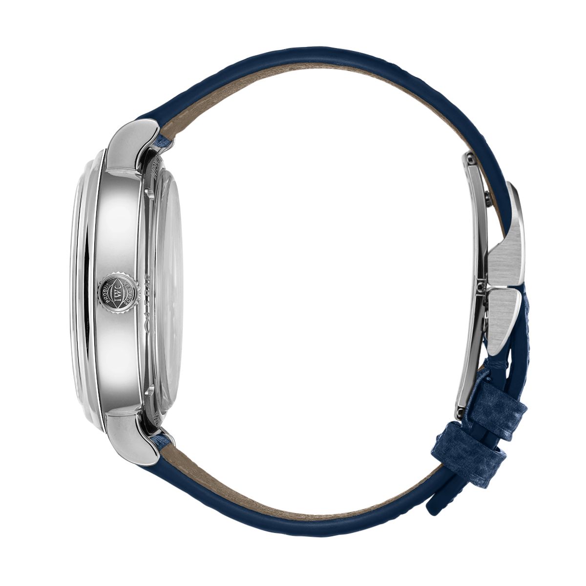 IWC Schaffhausen Portofino Perpetual Calendar 40 mm Silver Dial Stainless Steel Blue Strap IW344601 - Image 3