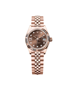 Alternative view of Rolex Lady-Datejust 28mm 279175 Chocolate Diamond-Set Dial President Everose Gold