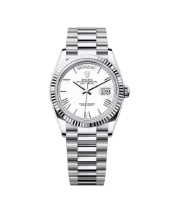 Rolex Day-Date 128236-0017 White Roman Dial 36mm