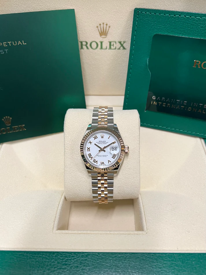 Rolex Lady-Datejust 28mm 279171 White Roman Oyster Stainless Steel and Rose Gold - Image 9