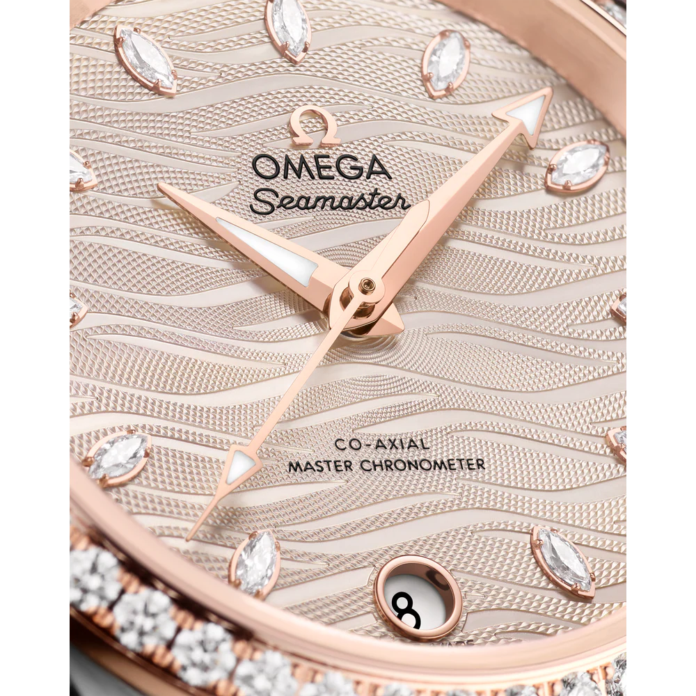 Omega Seamaster Aqua Terra 150M 34 mm Grey Dial with Diamonds Stainless Steel and Sedna™ 18k Rose Gold Strap 220.28.34.20.59.001 - Image 3