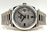 Rolex  Day-Date "President" 40mm White Gold Pave Diamond Sapphire Dial - 228239