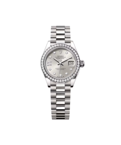 Rolex Lady-Datejust 28mm 279139RBR-0003 Silver Diamond-Set Dial White Gold Bracelet