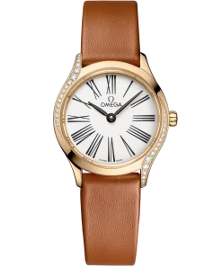 Omega De Ville Mini Trésor 26mm White Dial with Diamonds Moonshine™ 18k Rose Gold Strap 428.57.26.60.04.004