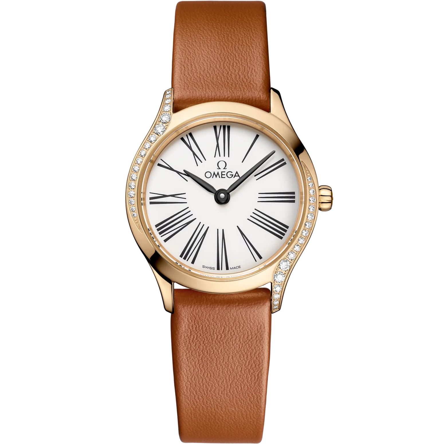 Omega De Ville Mini Trésor 26mm White Dial with Diamonds Moonshine™ 18k Rose Gold Strap 428.57.26.60.04.004