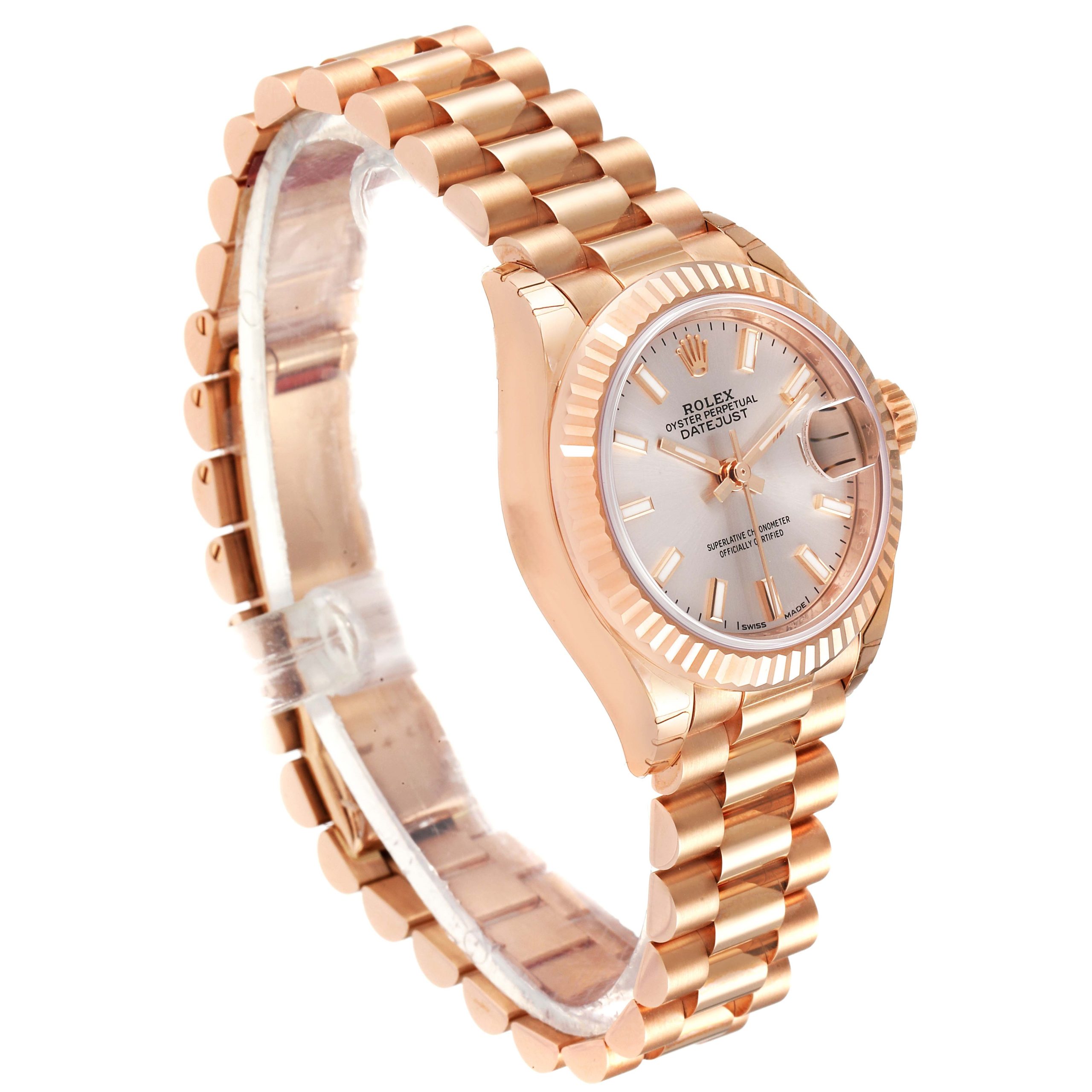 Rolex Lady-Datejust 28mm 279175 Rose Dial President Everose Gold - Image 4