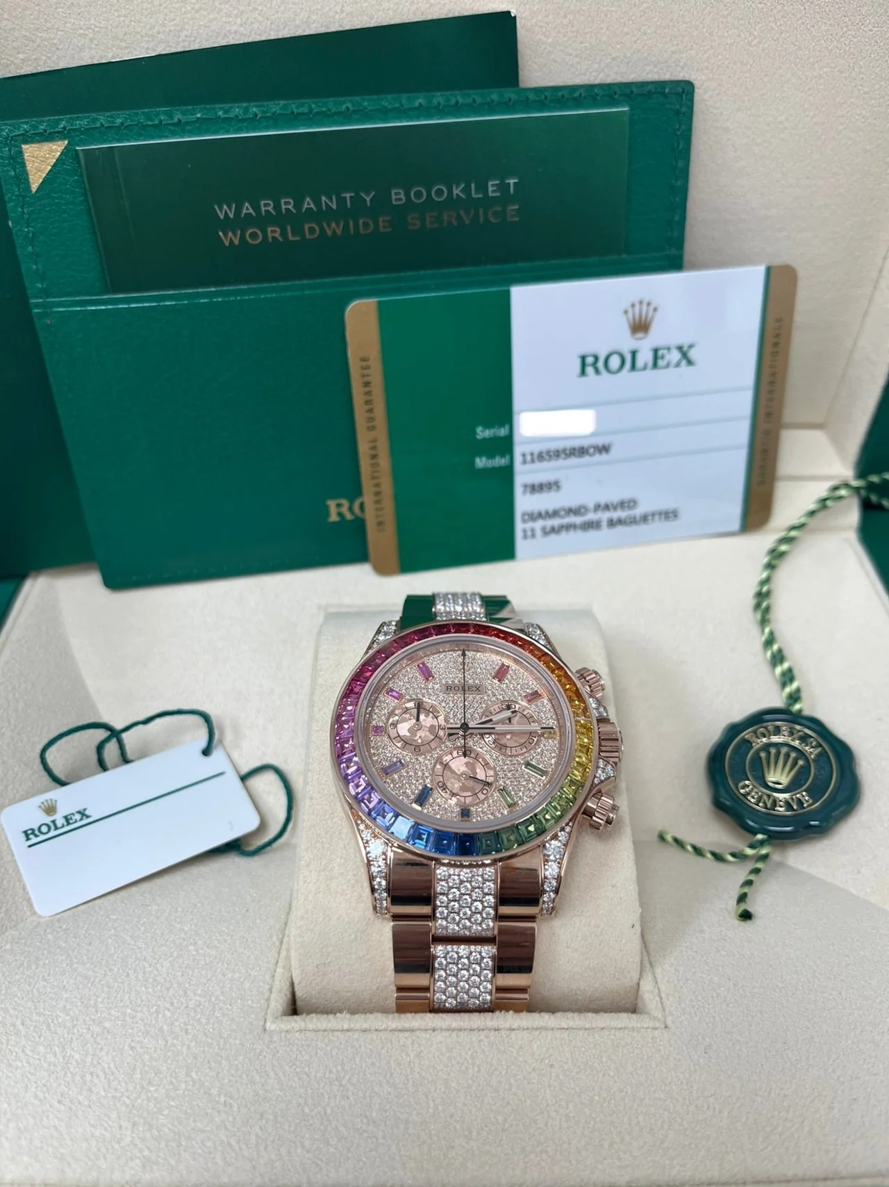 Rolex Cosmograph Everose Daytona Factory Diamond Rainbow Edition 40mm 116595RBOW - Image 8
