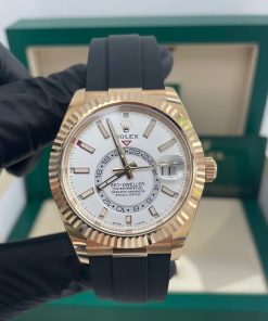 Alternative view of Rolex  Sky-Dweller 42mm 336238-0003 Yellow Gold White Dial Oysterflex