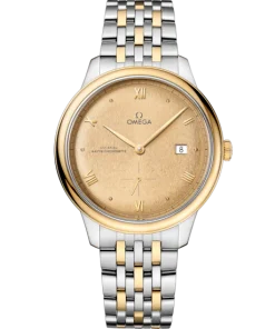 Omega De Ville Prestige 41 mm Yellow Dial Stainless Steel and 18k Yellow Gold Bracelet 434.20.41.20.08.001