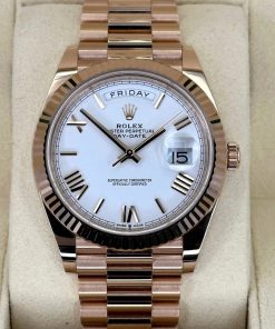 Alternative view of Rolex Day-Date "President" 40mm Everose Gold White Roman Dial - 228235