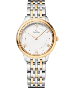 Omega De Ville Prestige 30 mm Silver Dial Stainless Steel and 18k Yellow Gold Bracelet 434.20.30.60.02.002