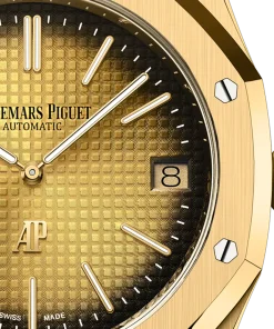 Alternative view of Audemars Piguet Royal Oak JumboSmoked Yellow Gold-Toned Dial 39mm