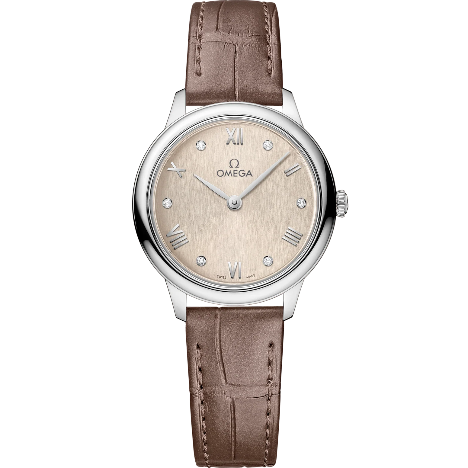 Omega De Ville Prestige 27.5 mm Linen Dial Stainless Steel Strap 434.13.28.60.59.001