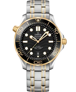 Omega Seamaster Diver 300M 42mm Black Dial Stainless Steel 18k Yellow Gold Bracelet 210.20.42.20.01.002
