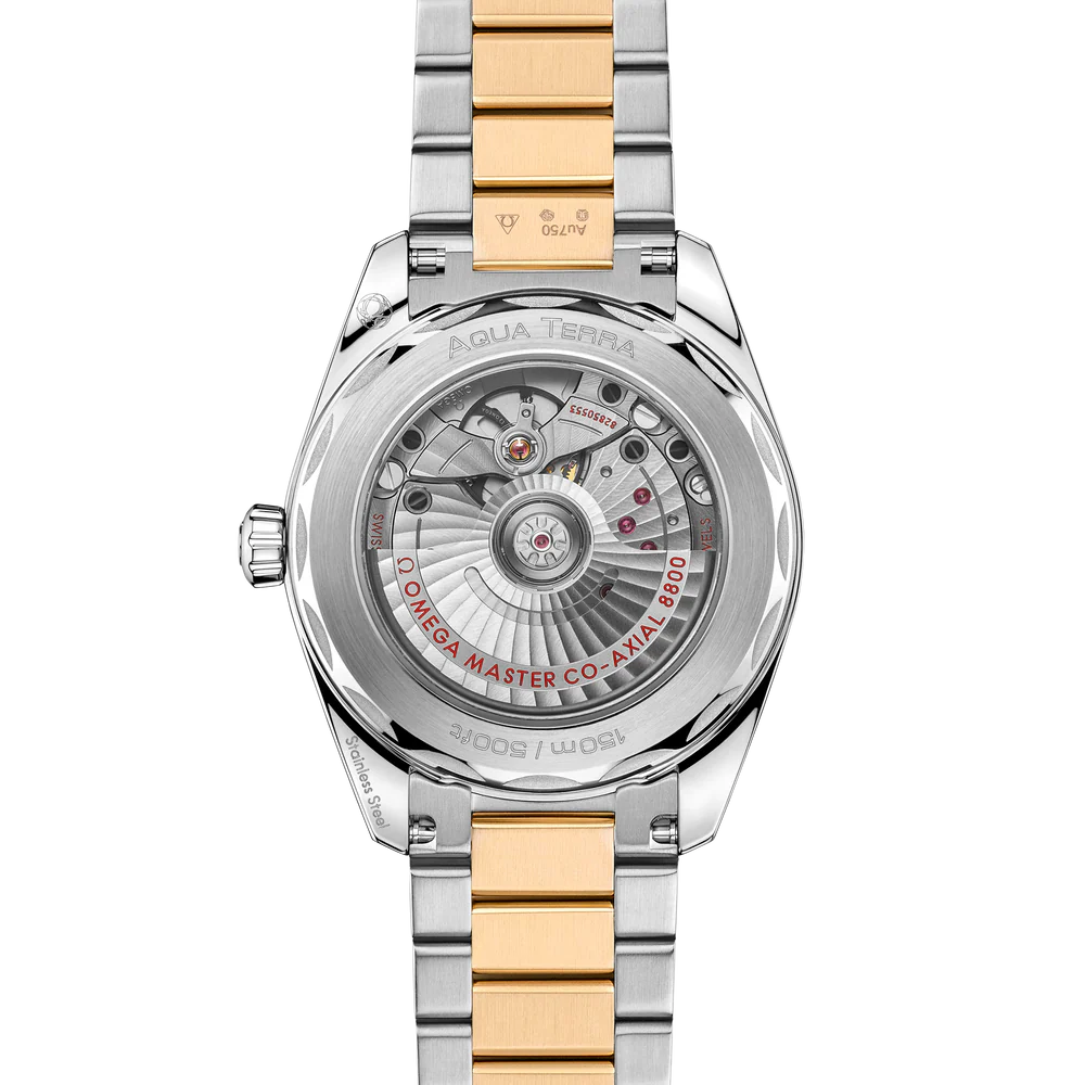 Omega Seamaster Aqua Terra Shades 34 mm Green Dial Stainless Steel and Moonshine™ 18k Yellow Gold Bracelet 220.20.34.20.10.002 - Image 4