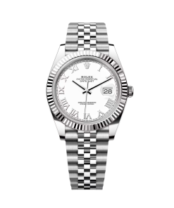 Rolex Datejust 41mm 126334 White Roman Oyster Stainless Steel Mens Watch