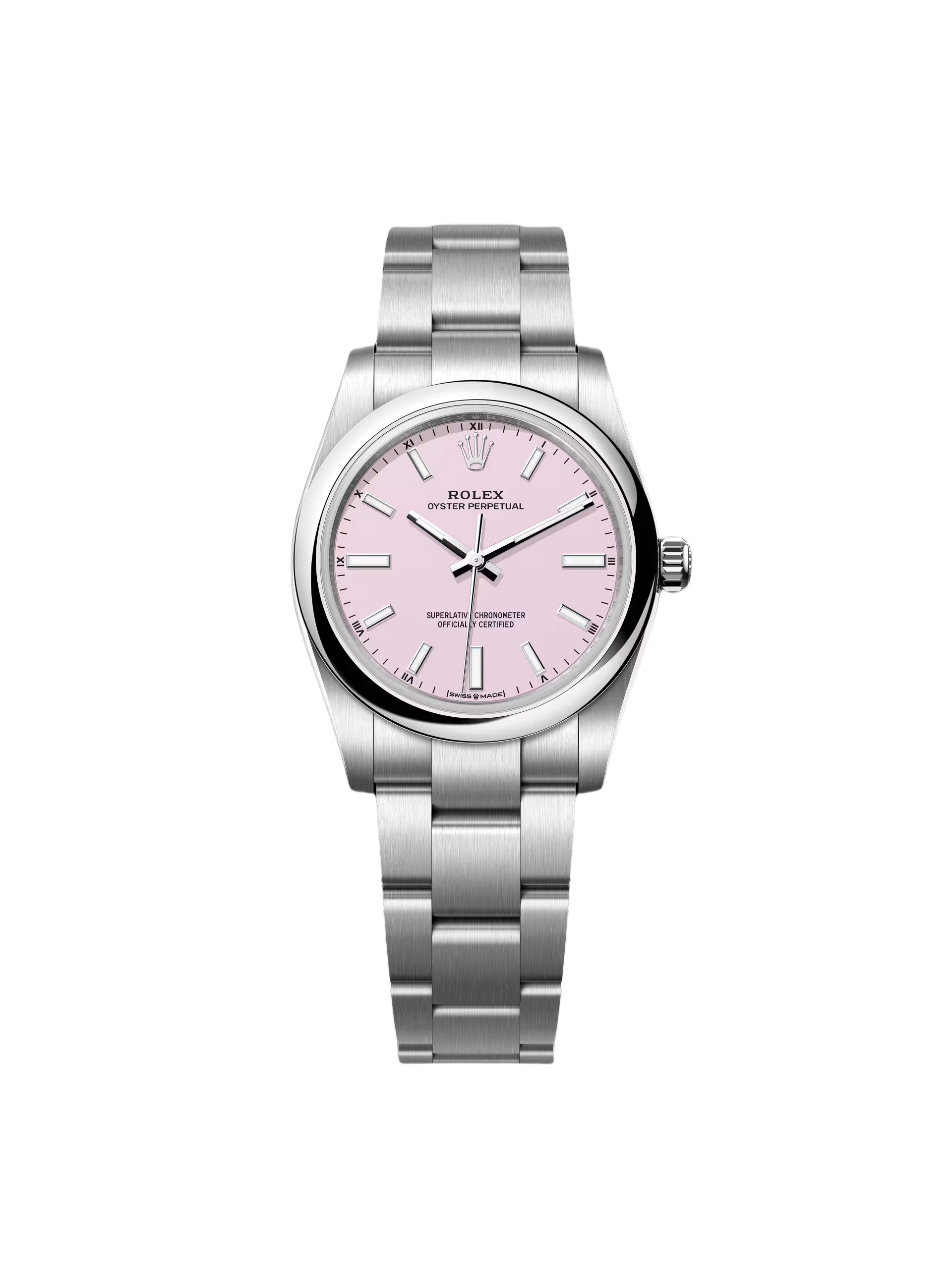 Rolex Oyster Perpetual 34mm 124200-0009 Pink Dial Oyster Stainless Steel Bracelet Watch