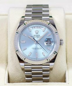 Alternative view of Rolex  Day-Date "President" 40mm Platinum Ice Blue Baguette Dial - 228236