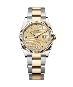 Alternative view of Rolex  Datejust 36mm 126233 Champagne Palm Motif Diamond Dial and Jubilee Bracelet Watch