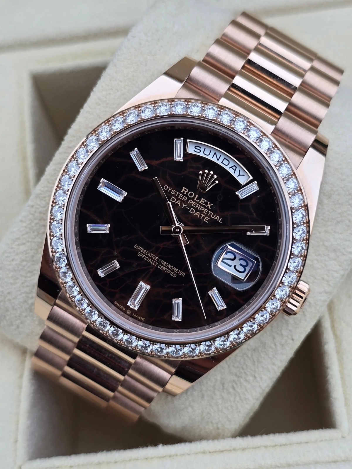 Rolex Day-Date 40mm Eisenkiesel / Diamonds Dial 228345rbr-0016 - Image 5