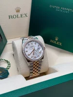 Rolex  Datejust 36mm 126281 Silver Palm Motif Diamond Dial Oyster Bracelet