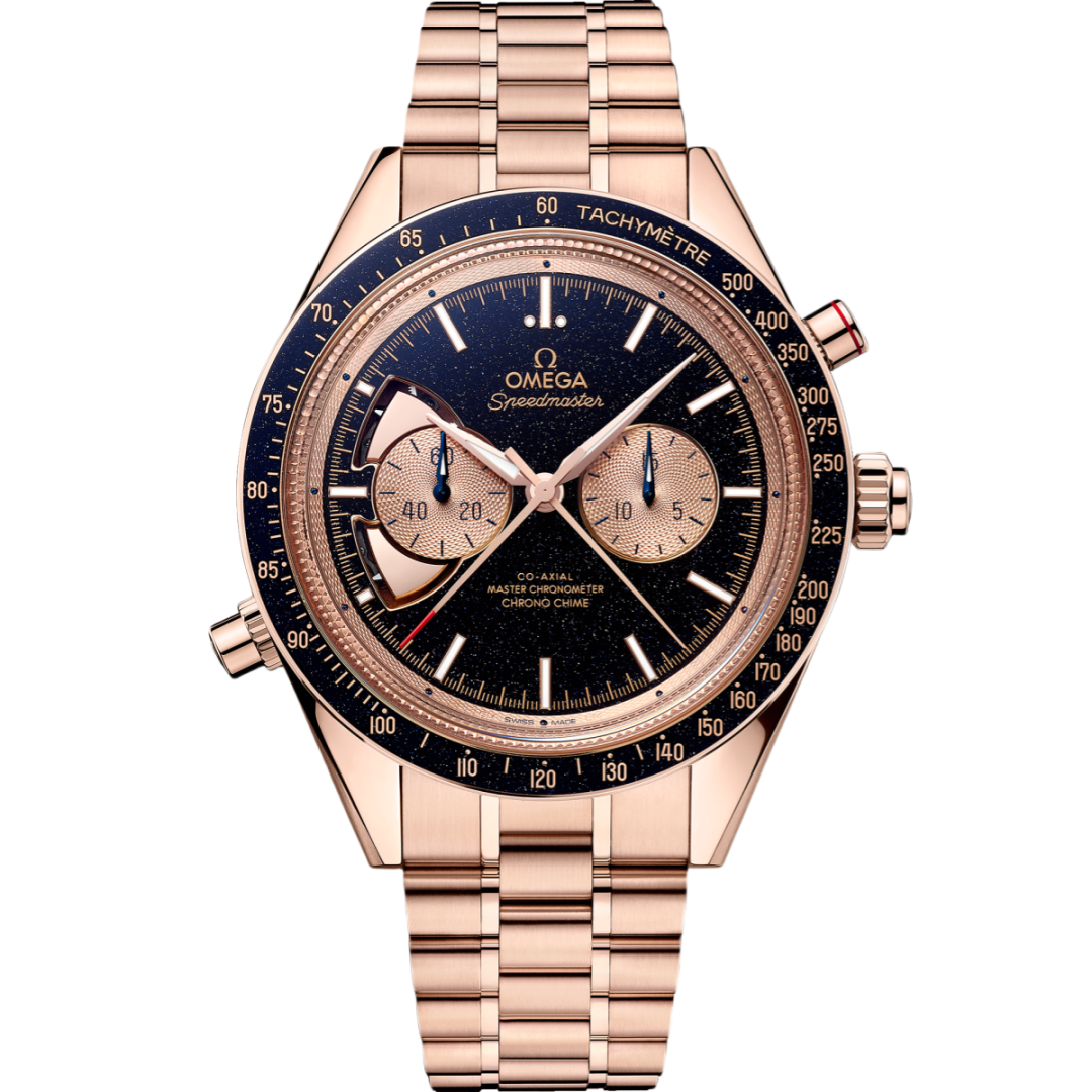Omega Speedmaster Chrono Chime 45mm Blue Dial Sedna™ 18k Rose Gold Bracelet 522.50.45.52.03.001