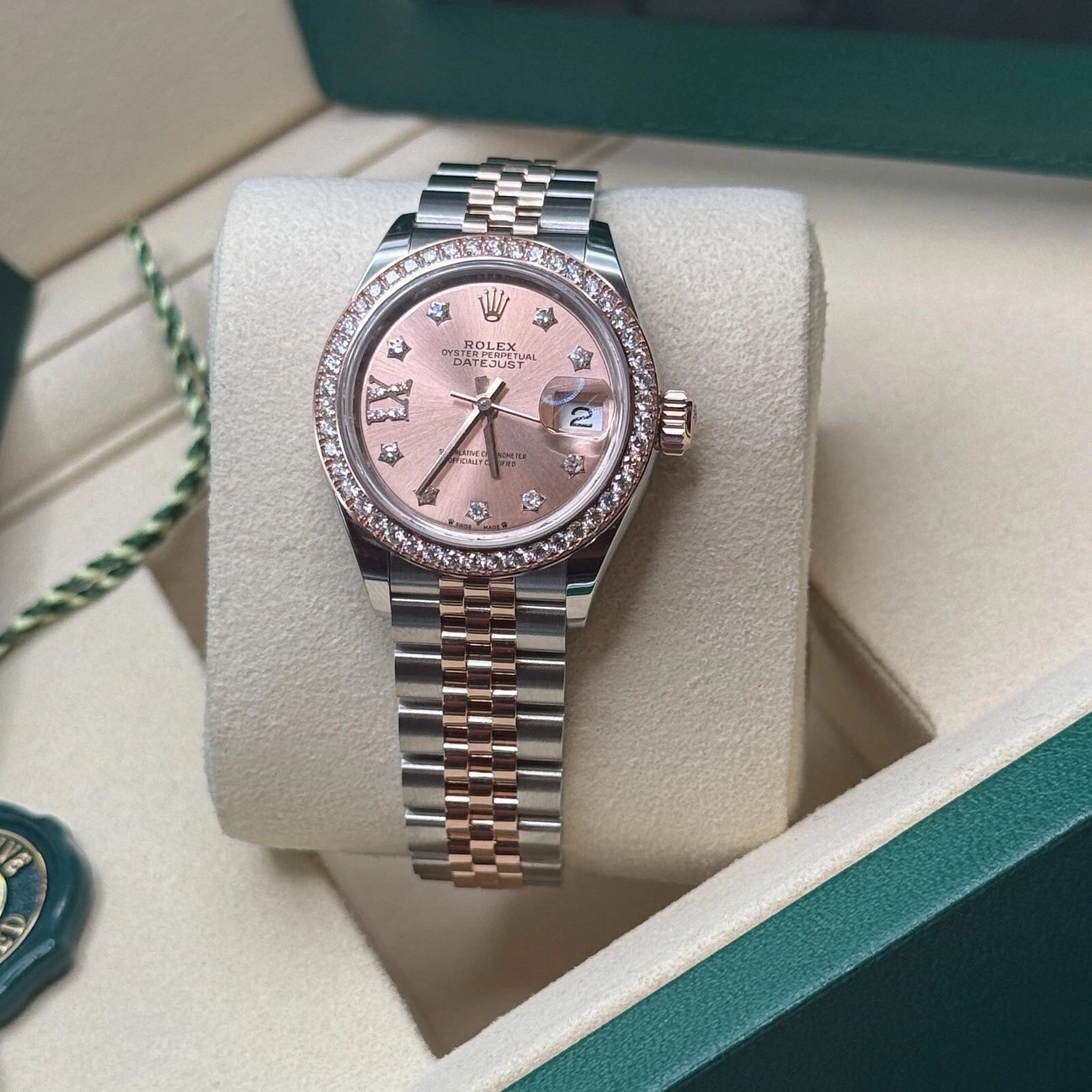 Rolex Lady-Datejust 28mm 279381RBR Rose Diamond Dial Oyster Bracelet - Image 8